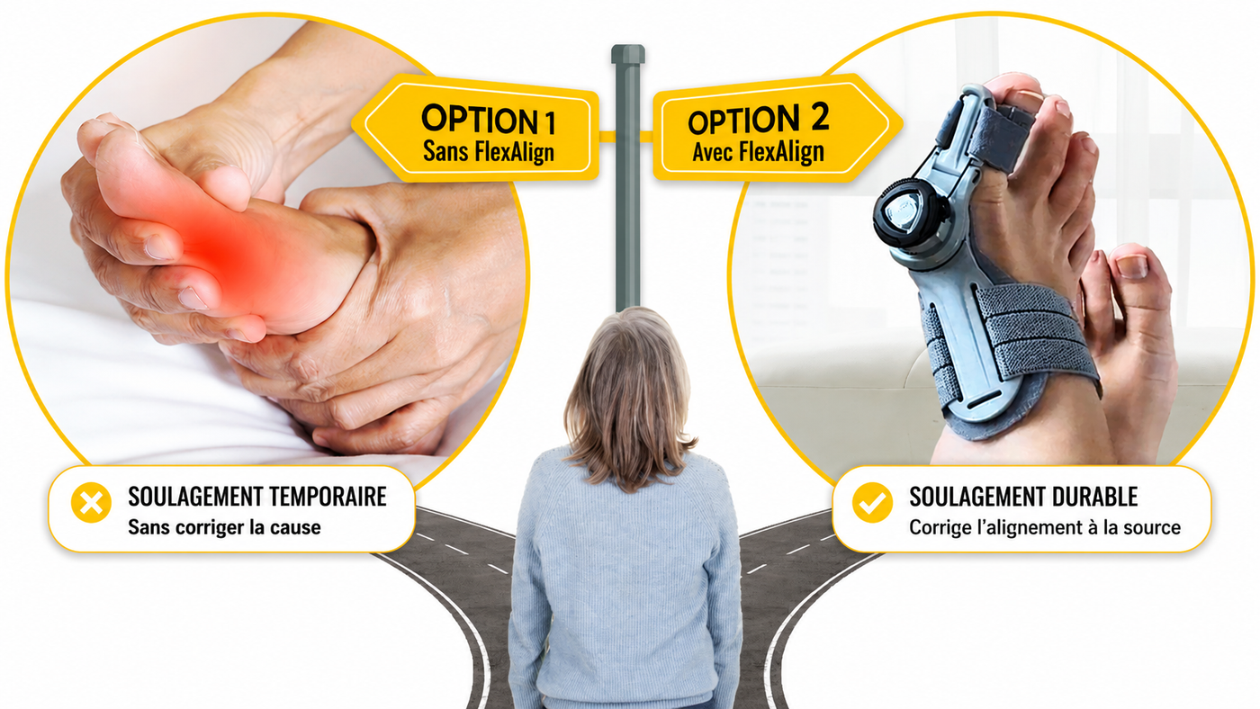 Deux chemins : continuer dans la douleur ou essayer FlexAlign